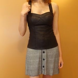 Black Vegetarian Leather Bustier